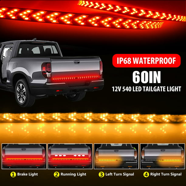 60" Inch Truck Tailgate LED Brake Light Bar Reverse Turn Signal Stop Tail Strip